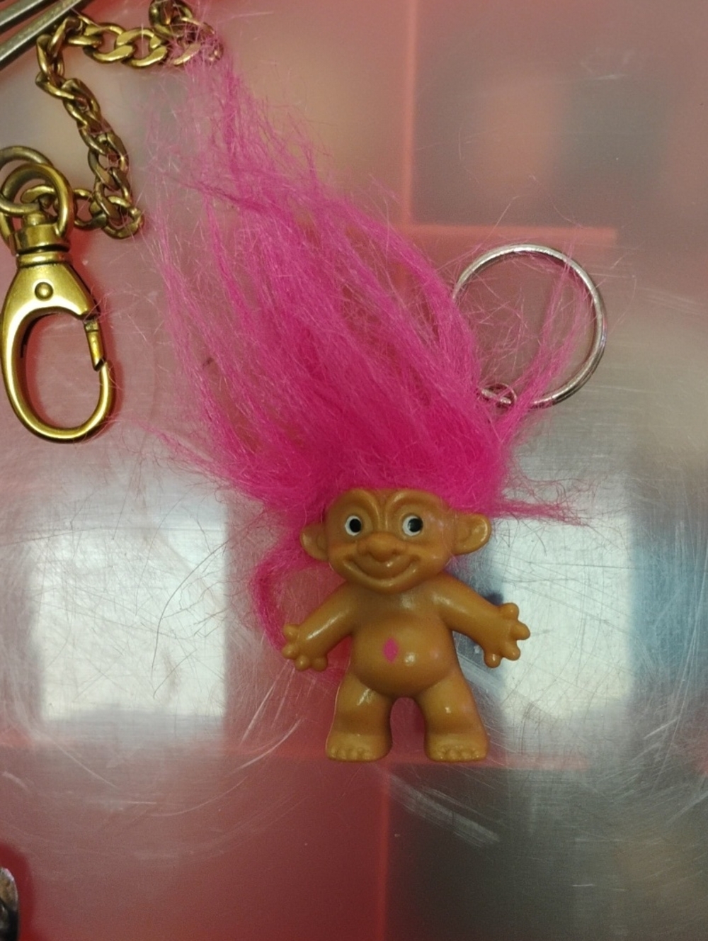 VINTAGE RUSS BERRIE TROLL KEYCHAIN CHARM EXCELLENT CONDITION